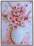 Blush Peony Vase shown under neutral lighting, revealing its true blush tones, sculptural white vase, texture and handcrafted details.