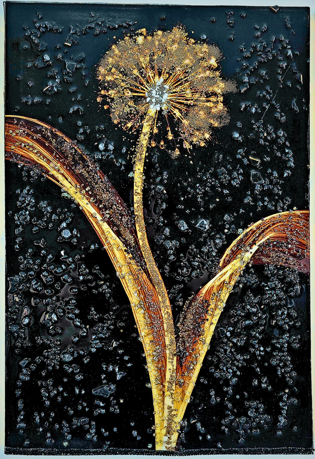 Whispers in the Wind three-panel dandelion mixed-media wall art — view 2