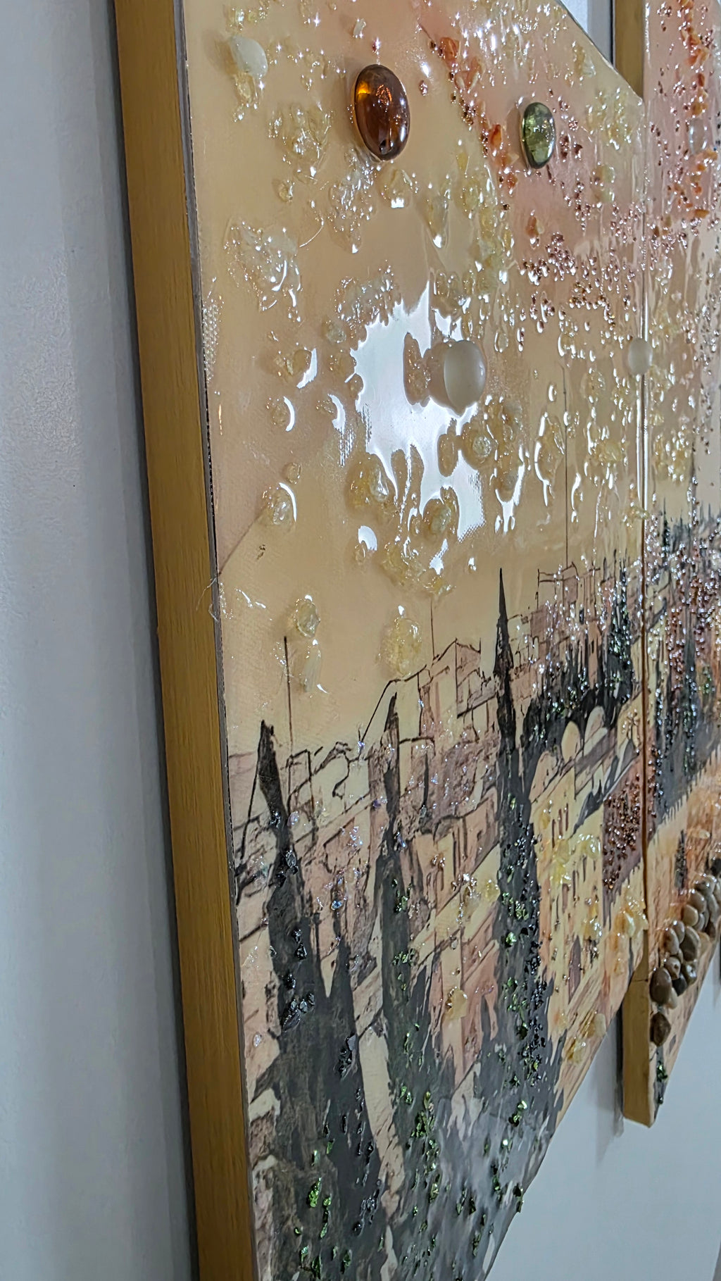Golden Dome five-panel Jerusalem sunset mixed-media wall art — view 11