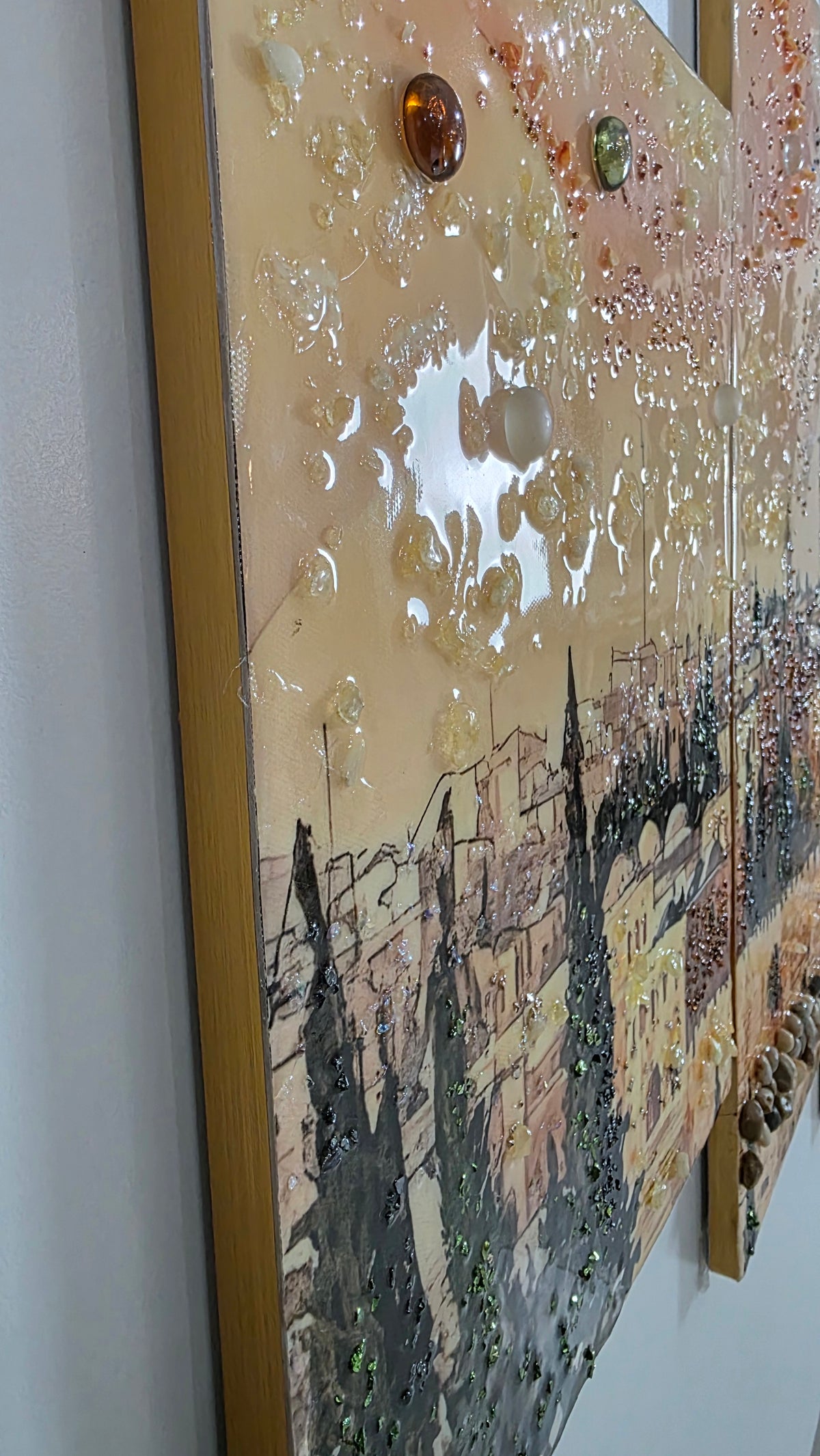 Golden Dome five-panel Jerusalem sunset mixed-media wall art — view 11