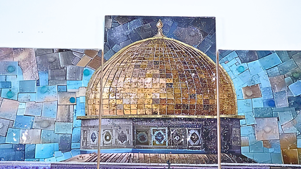 Emerald Dome five-panel Jerusalem mixed-media wall art — view 6