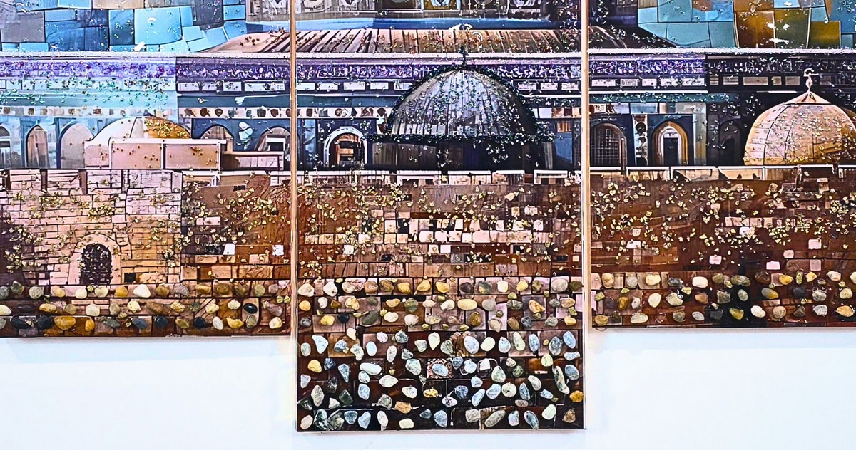 Emerald Dome five-panel Jerusalem mixed-media wall art — view 9