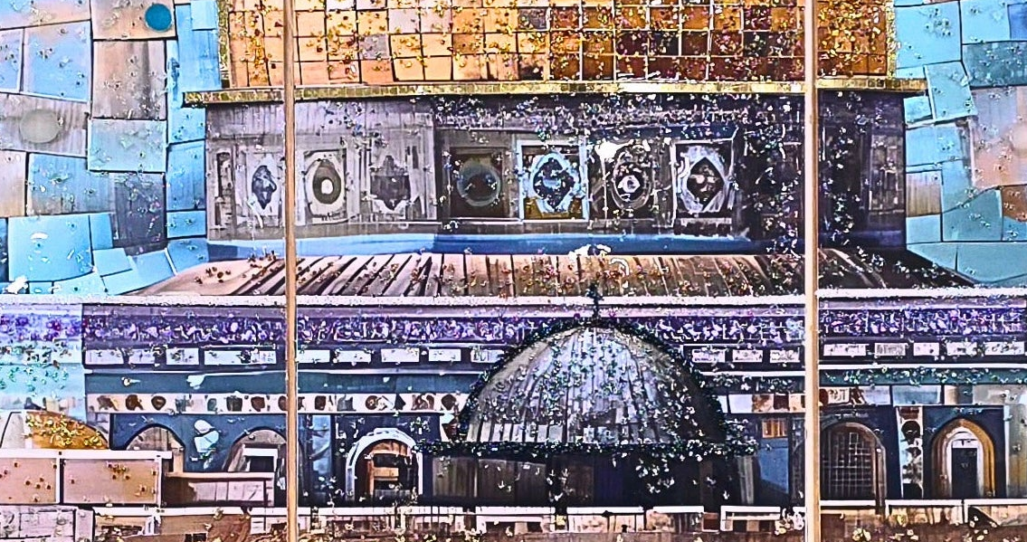 Emerald Dome five-panel Jerusalem mixed-media wall art — view 4