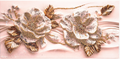 Glow of Hibiscus white and gold floral mixed-media wall art