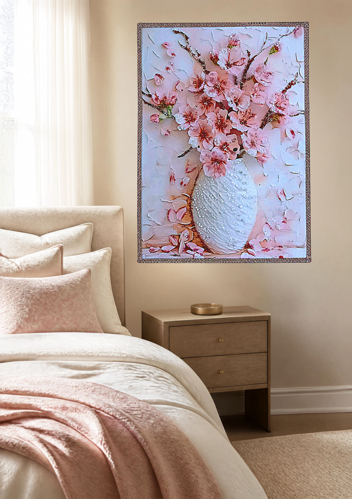 Bring warmth, beauty and a gentle sense of joy to your bedroom with the soft blush tones and elegant detailing of Blush Peony Vase.